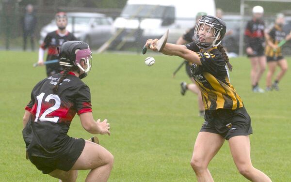 Lara Culleton (Camross) breaking this sliotar down against Mount Leinster Rangers on Saturday Photo: Denis Byrne Lara Culleton (Camross) breaking this sliotar down against Mount Leinster Rangers on Saturday Photo: Denis Byrne